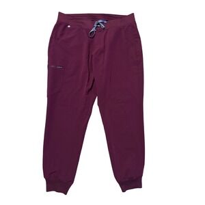 Figs Maroon Track Joggers with Drawstring